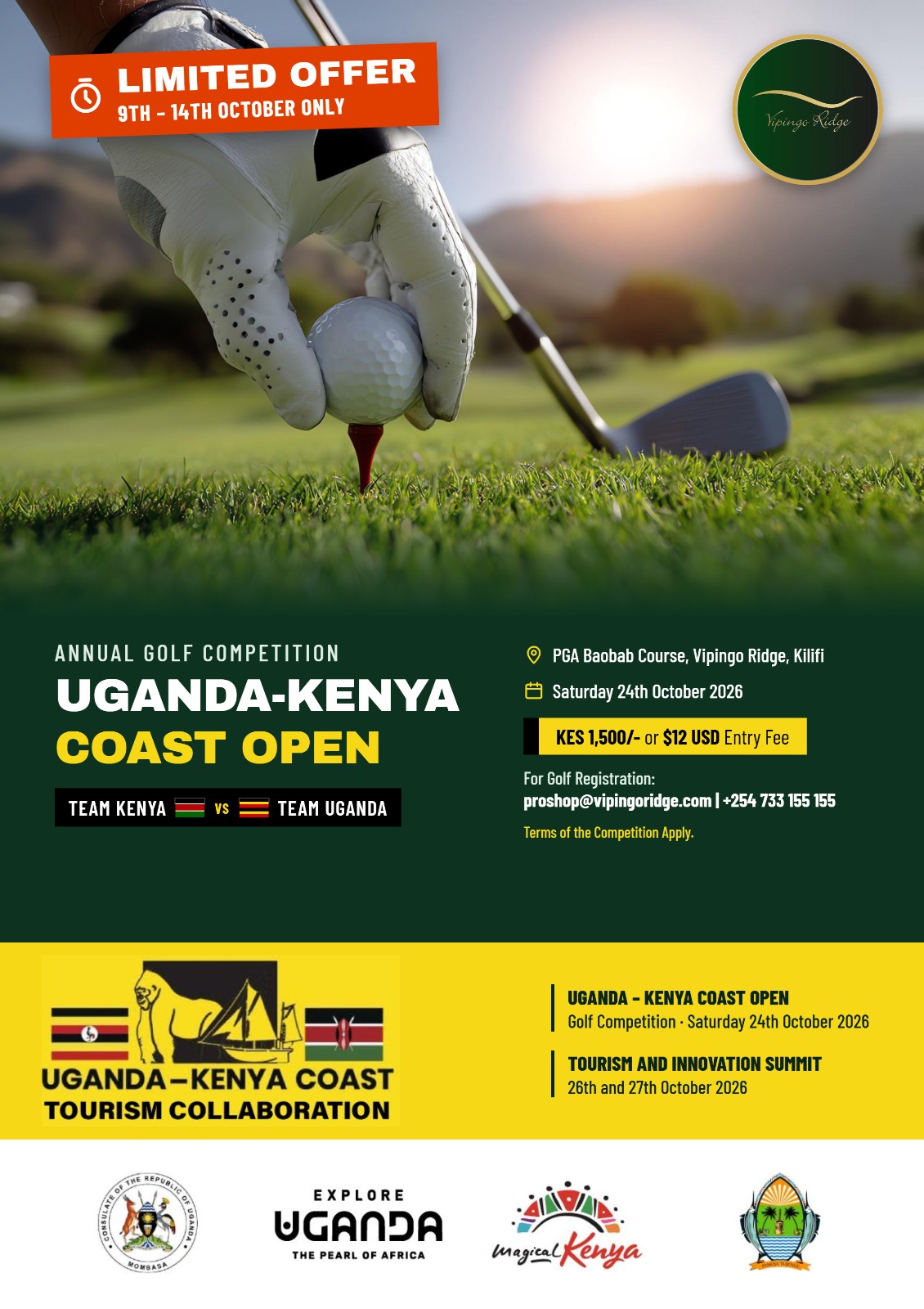 Uganda-Kenya Coast Open Golf Tournament Poster